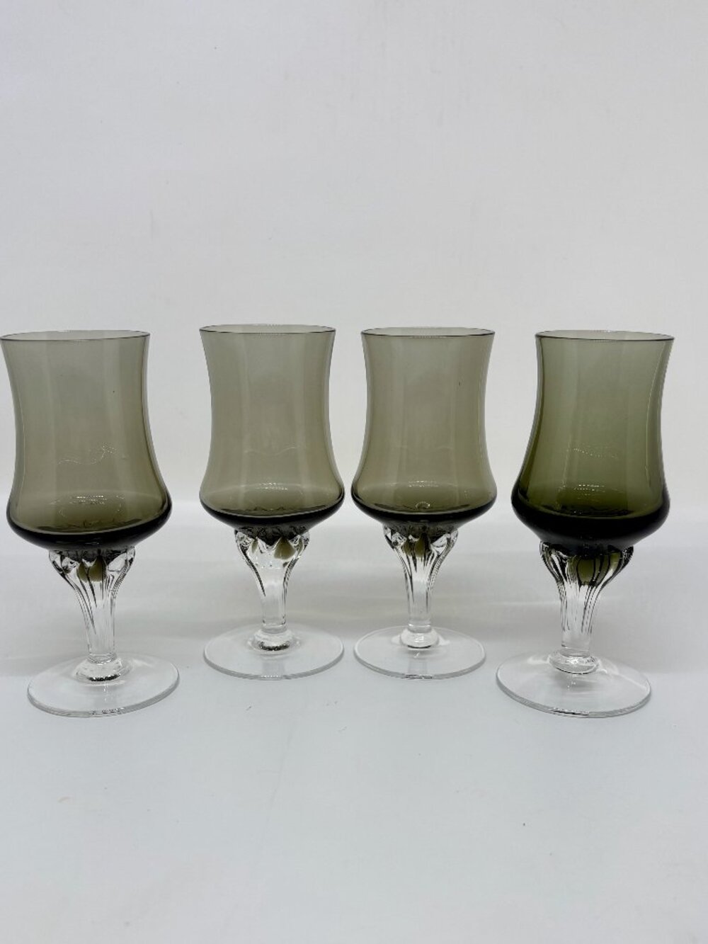 Stunning Vintage MCM Smoke Gray Cordial Glasses – Set of 4